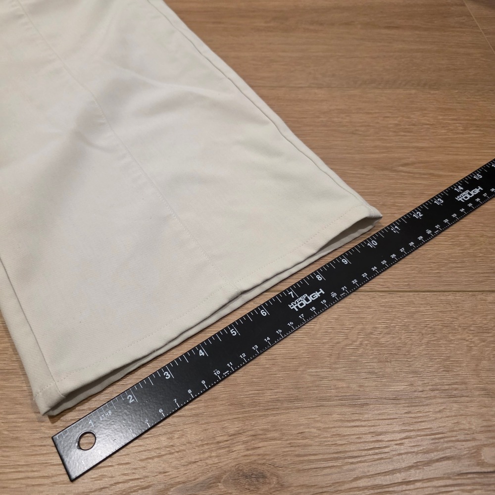 GU Women Wide Leg Cargo Pants Beige Off White High Waist Size L Japanese Style - Picture 6 of 8